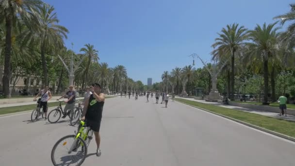 Passeig Lluis Companys Барселона — стоковое видео