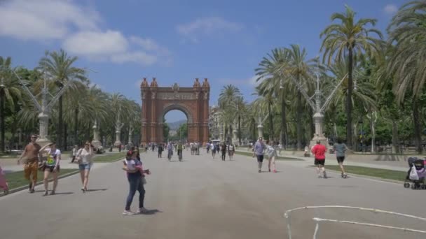 Passeig Lluis Companys Barcelona — Stockvideo