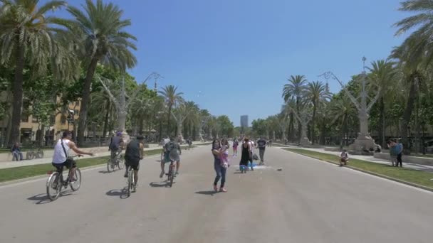 Göra Såpbubblor Parken Barcelona — Stockvideo