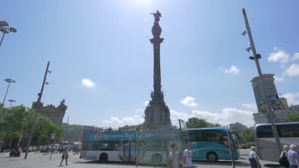 バルセロナのコロンブス記念碑 — ストック動画