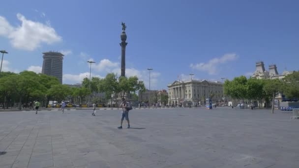 Памятник Колумбу Барселоне — стоковое видео