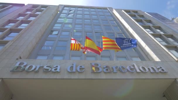 Byggnaden Borsa Barcelona Barcelona — Stockvideo