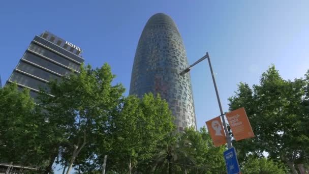 Agbar Πύργος Στη Βαρκελώνη — Αρχείο Βίντεο