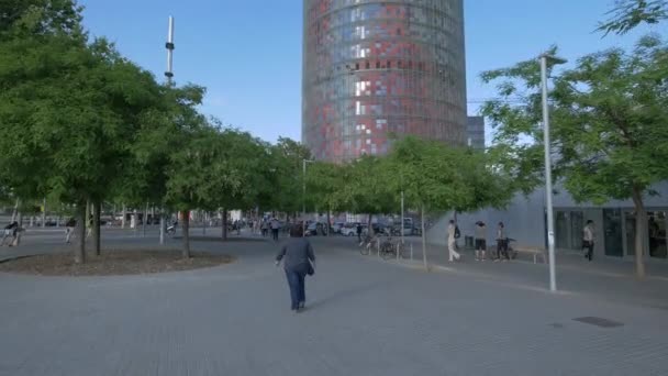 Agbar Toren Barcelona — Stockvideo