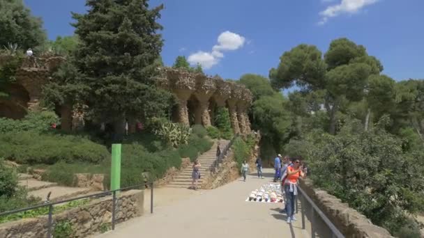 Park Guell Barcelona Koncept Cestování — Stock video