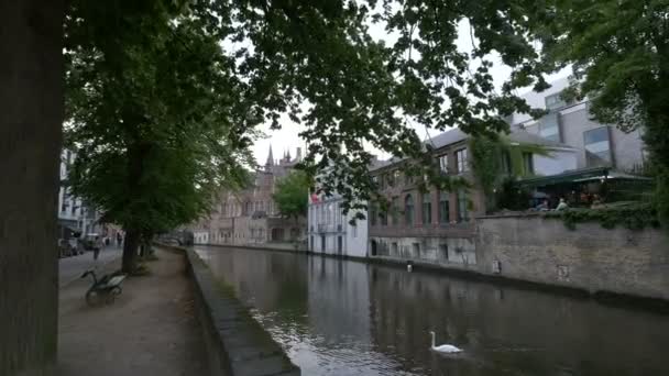 Dijver Canal Bruges — Video Stock