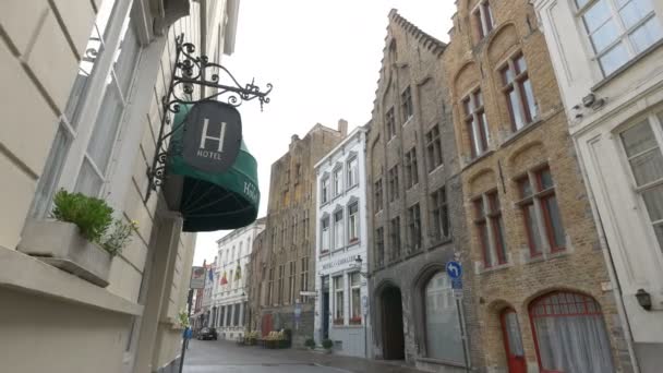 Gebouwen Aan Kuipersstraat Brugge — Stockvideo