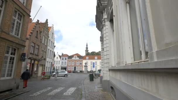 Plaza Sint Jansplein Brujas — Vídeo de stock