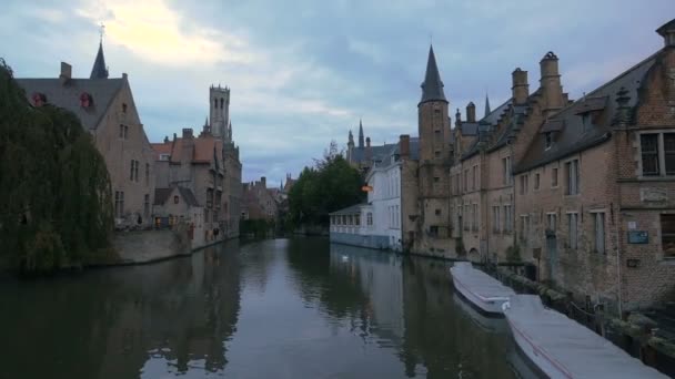 Dijver Csatorna Bruges Ban — Stock videók