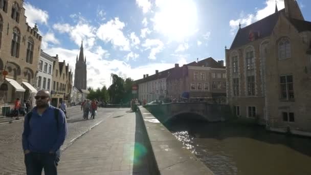 Rua Rozenhoedkaai Bruges — Vídeo de Stock