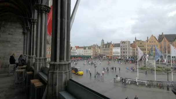 Persone Markt Square Bruges — Video Stock