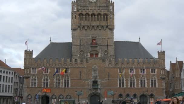 Tilt Belfry Bruges — Stock Video