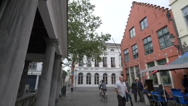 Bruges Deki Vismarkt Pazarı — Stok video