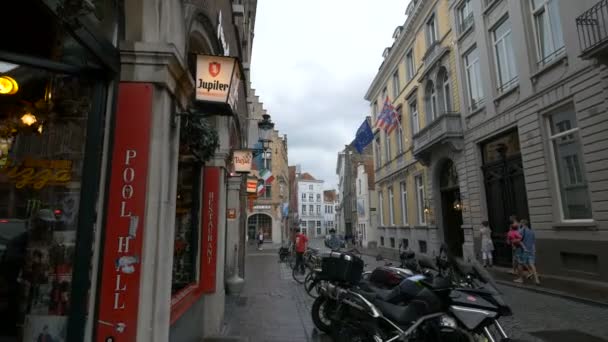 Οδός Hoogstraat Στη Bruges — Αρχείο Βίντεο