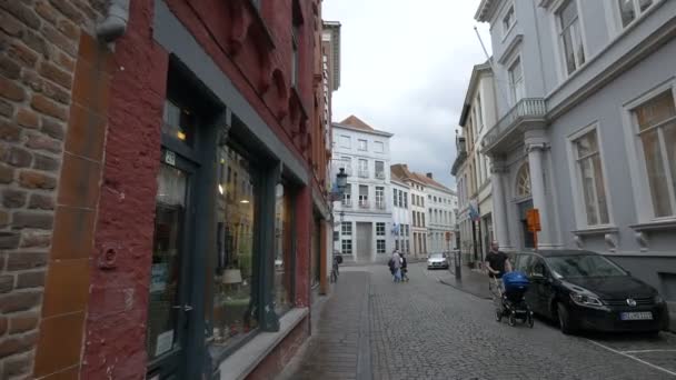 Οδός Hoogstraat Στη Bruges — Αρχείο Βίντεο