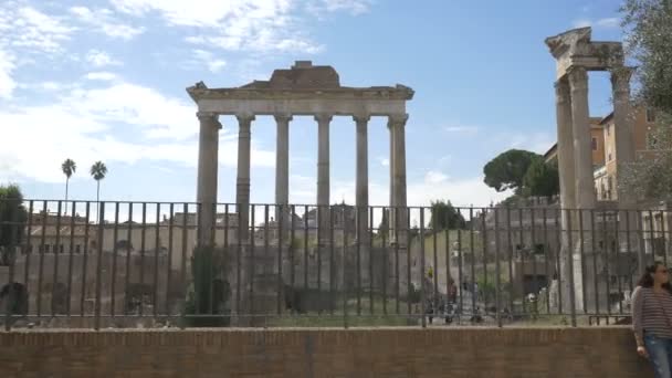 Tempel Van Saturnus Rome — Stockvideo