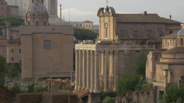 Ναός Του Αντωνίνου Και Της Φαουστίνας Στη Ρώμη — Αρχείο Βίντεο