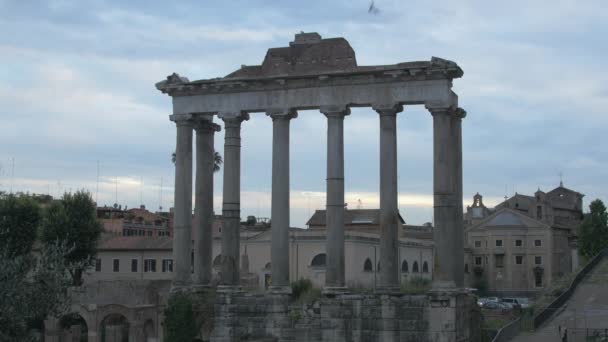 View Roman Columns Italy — Stock Video