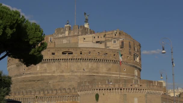 Roma Daki Castel Sant Angelo — Stok video