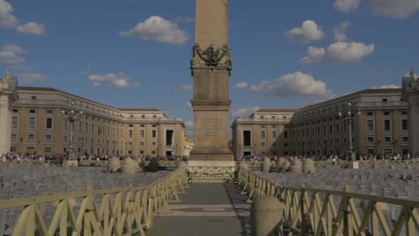 Base Del Obelisco Plaza San Pedro Vaticano — Vídeo de stock