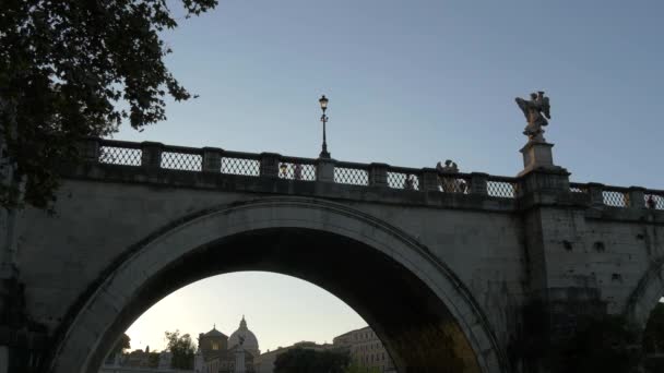 Sint Antonio Brug Rome Italië — Stockvideo