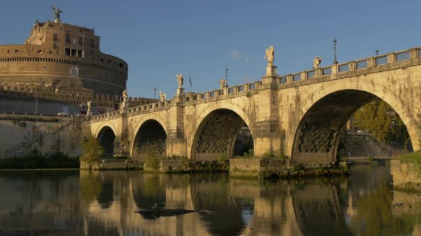 Ponte Castelo San Angelo Roma — Vídeo de Stock