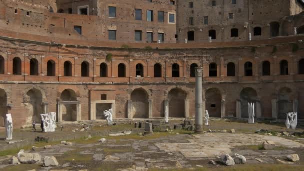 Ruínas Mercado Trajano Roma — Vídeo de Stock