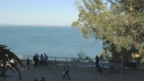 San Francisco Bay Spatřena Ostrova Alcatraz — Stock video