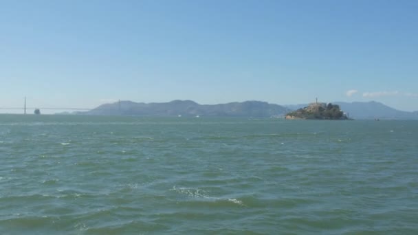 Alcatraz Island Golden Gate Bridge — Stock Video