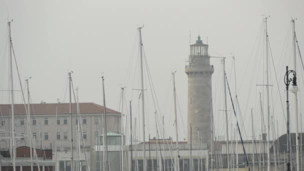 Lanterna Trieste Através Dos Mastros Trieste — Vídeo de Stock