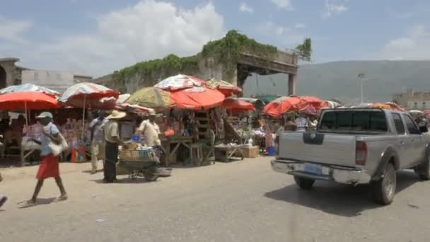 Puestos Callejeros Haití — Vídeo de stock