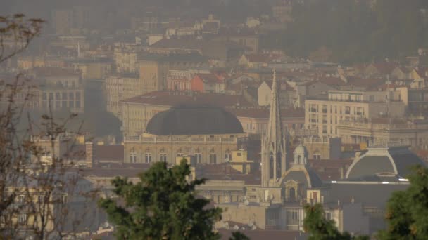 Πύργος Λουθηρανικής Εκκλησίας Στην Τεργέστη — Αρχείο Βίντεο