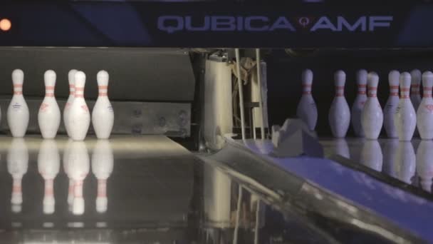 Footage Arranged Bowling Pins — Stock Video