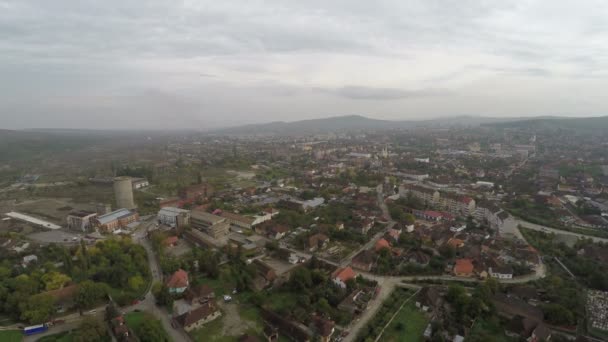 Вид Воздуха Город Хунедоара — стоковое видео