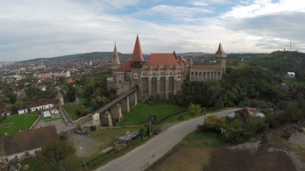 Vue Aérienne Château Corvin Roumanie — Video