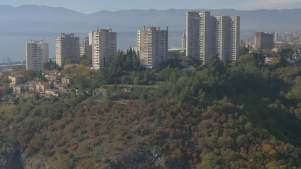 Árvores Edifícios Uma Colina — Vídeo de Stock