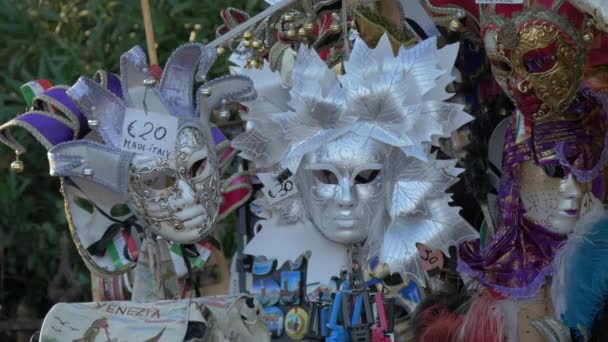 Καρναβάλι Μάσκες Προς Πώληση — Αρχείο Βίντεο