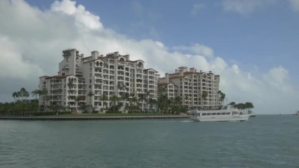 Fisher Sziget Épületei Miamiban — Stock videók