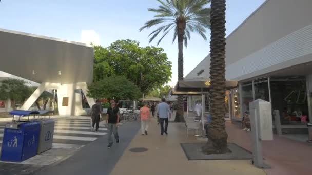 Mensen Lopen Langs Lincoln Road Mall — Stockvideo