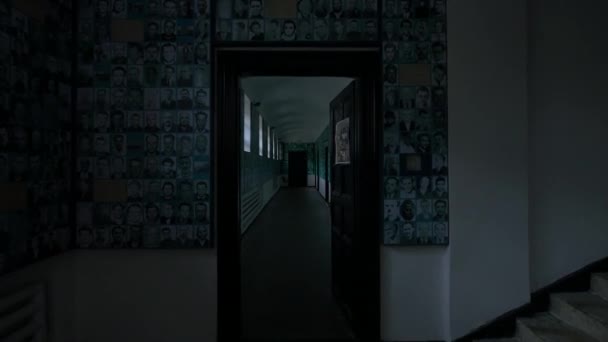Gefangenengalerie Einem Gedenkmuseum — Stockvideo