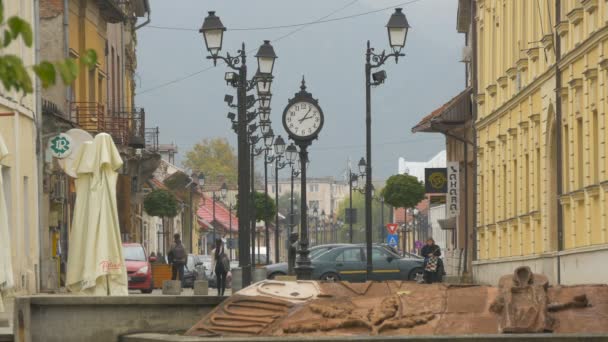 Street View Lamp Posts Baia Mare — Αρχείο Βίντεο