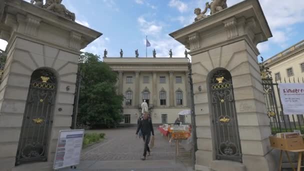 Humboldtuniversitetets Port Och Trädgård — Stockvideo