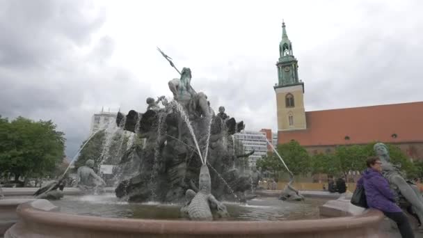 Нептуновская Вода Берлине — стоковое видео