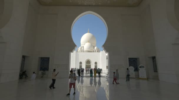 Visitando Grande Mesquita Xeque Zayed Abu Dhabi — Vídeo de Stock