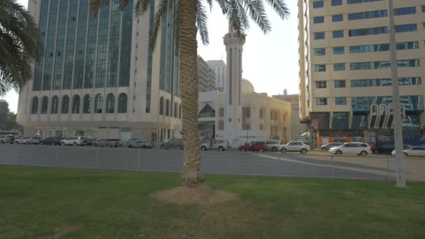 Pequena Mesquita Com Torre Abu Dhabi — Vídeo de Stock