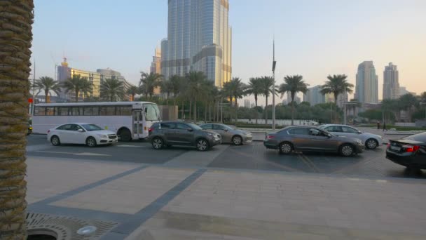 Cola Tráfico Bulevar Dubai — Vídeos de Stock