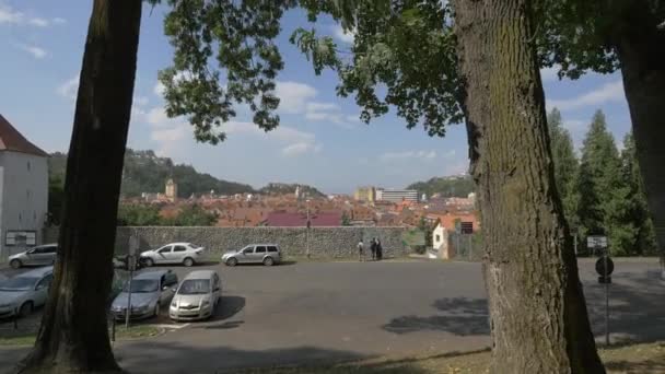 Estrada Perto Bastião Fortaleza Brasov — Vídeo de Stock