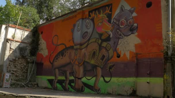 Graffiti Uma Parede — Vídeo de Stock