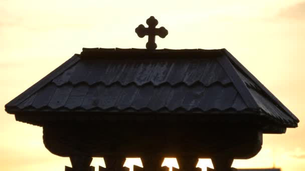 Footage Wooden Tiles Roof — Stock Video