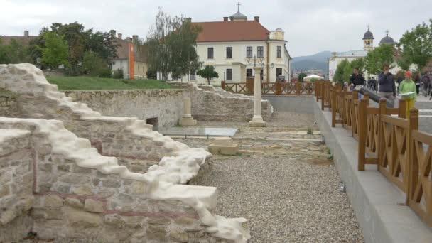 Archäologische Ruinen Der Festung Alba Iulia — Stockvideo